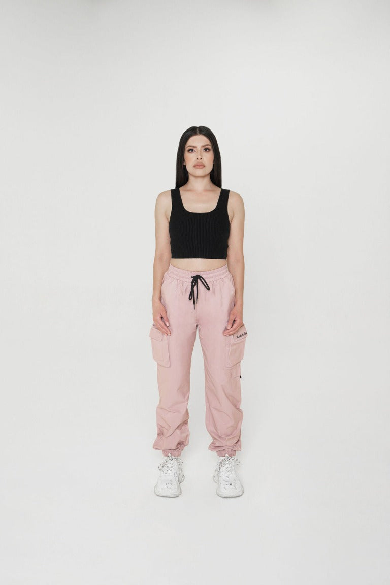 Pink Cargo Trousers, Inc Womens, Baby Pink & Bright Pink
